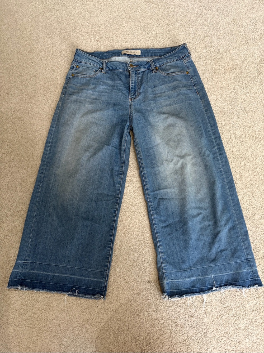 Liverpool Wide Leg Jeans, Women’s 33” Waist, Cropped Length, Stretchy Comfort
